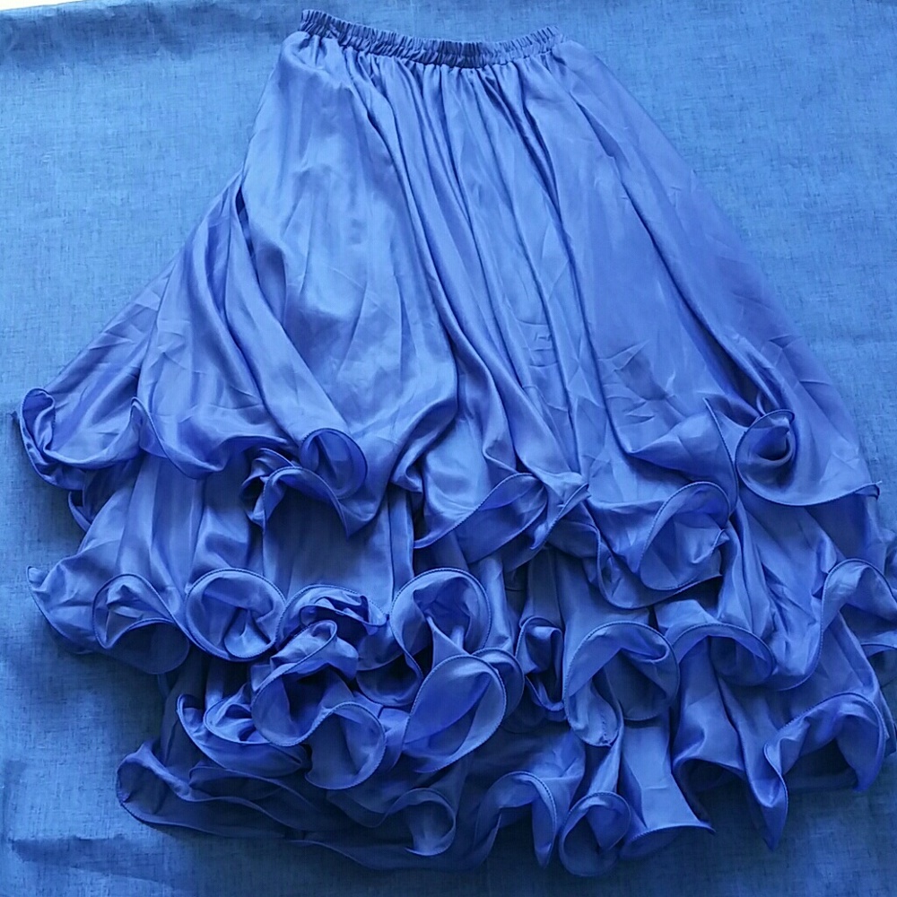 Belly dancer blue 3 tier skirt